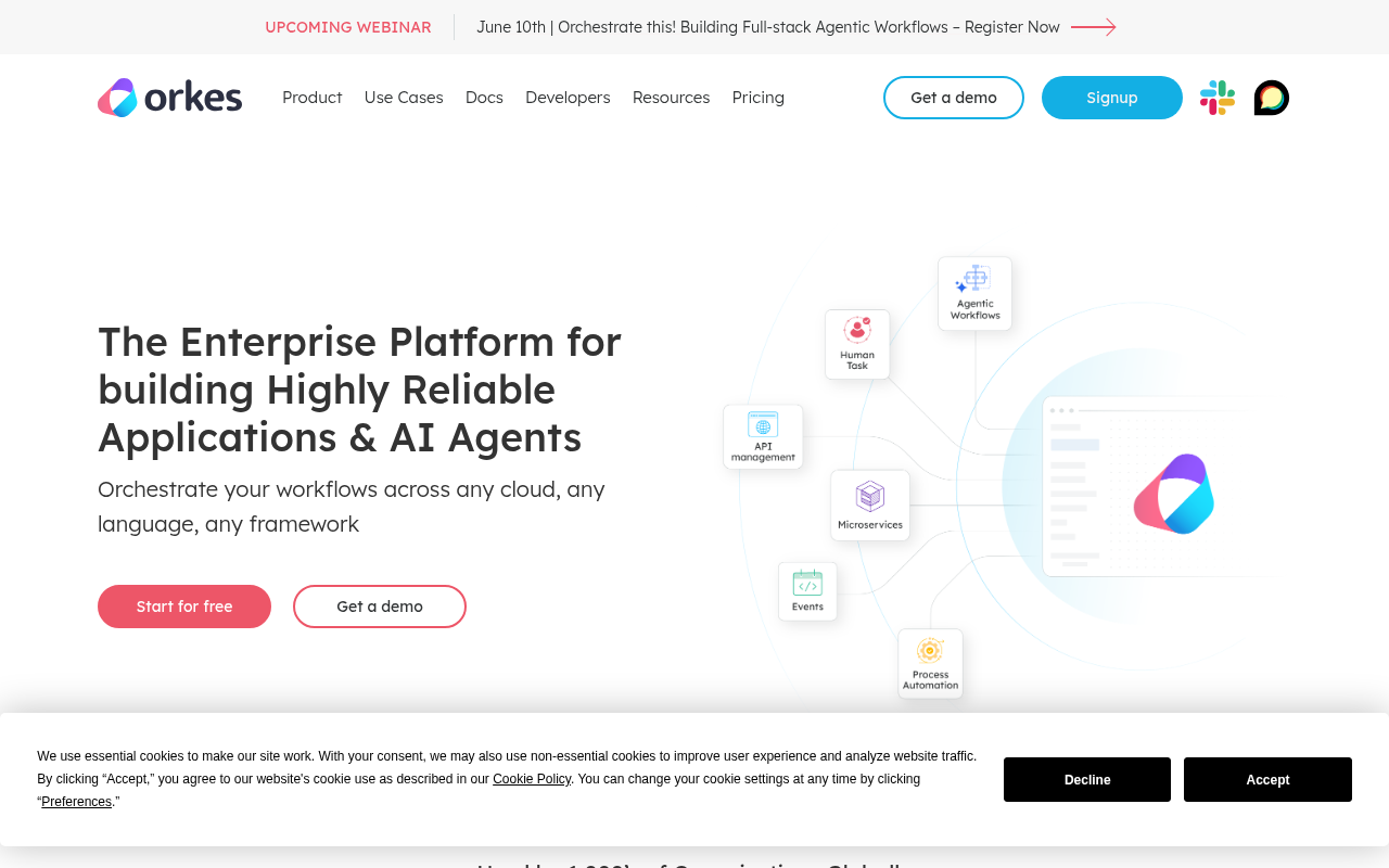 Screenshot of Orkes: Streamline Workflows Across Any Cloud with AI-Powered Orchestration