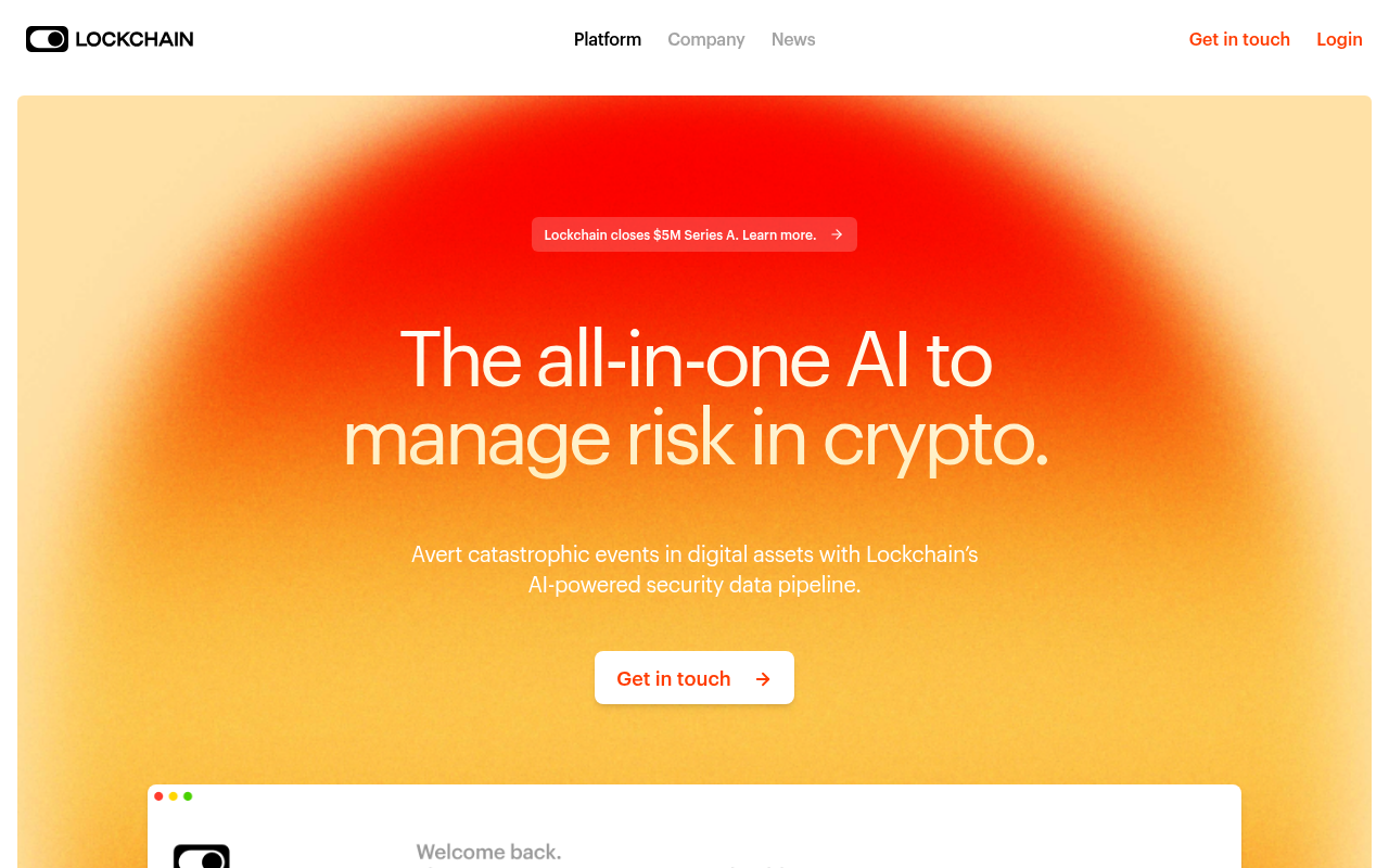 Screenshot of Lockchain AI: Secure Your Crypto with Intelligent Risk Management