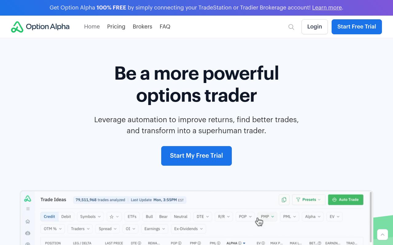 Screenshot of Option Alpha: Automate Your Options Trading for Superhuman Returns