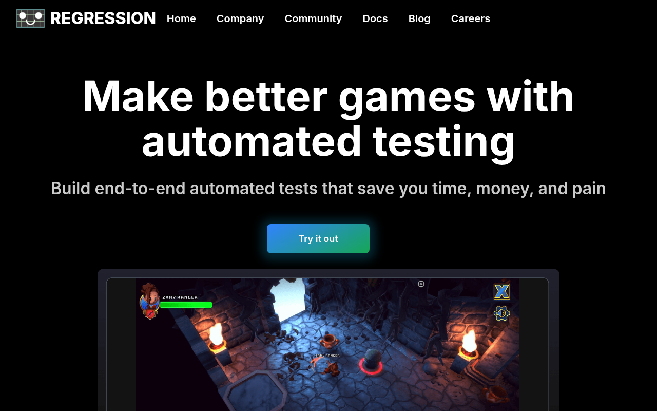 Screenshot of Regression Games: AI-Powered Game Testing for Unity