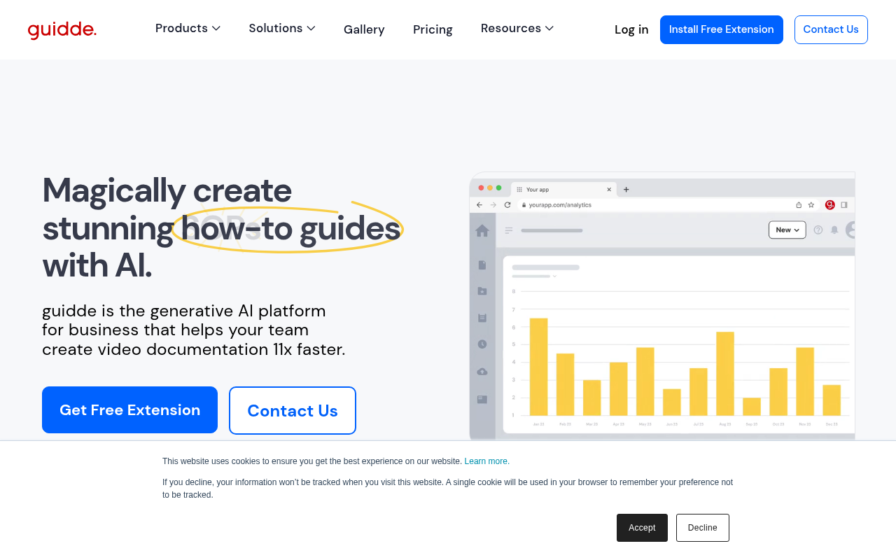Screenshot of Guidde: AI-Powered Video Documentation Made Easy