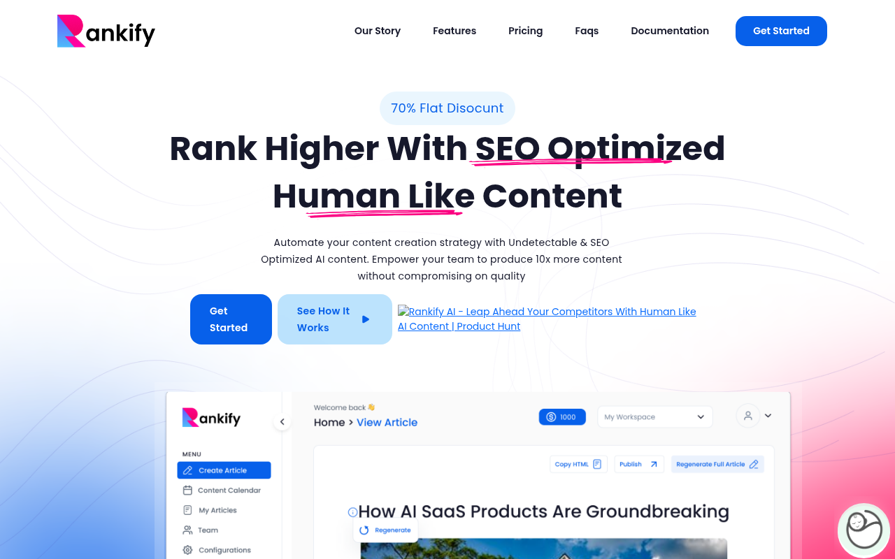 Screenshot of Dominate Search: A Deep Dive into Rankify AI for SEO Content