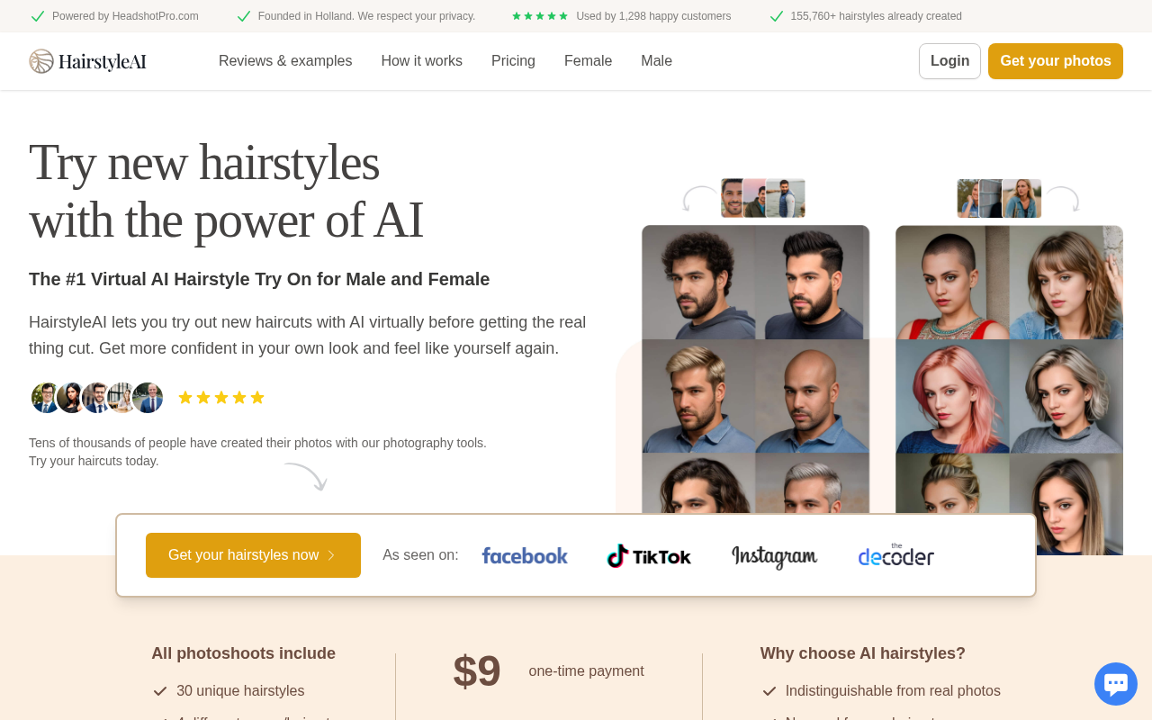 Screenshot of Hairstyle AI: Your Virtual Hair Makeover Assistant