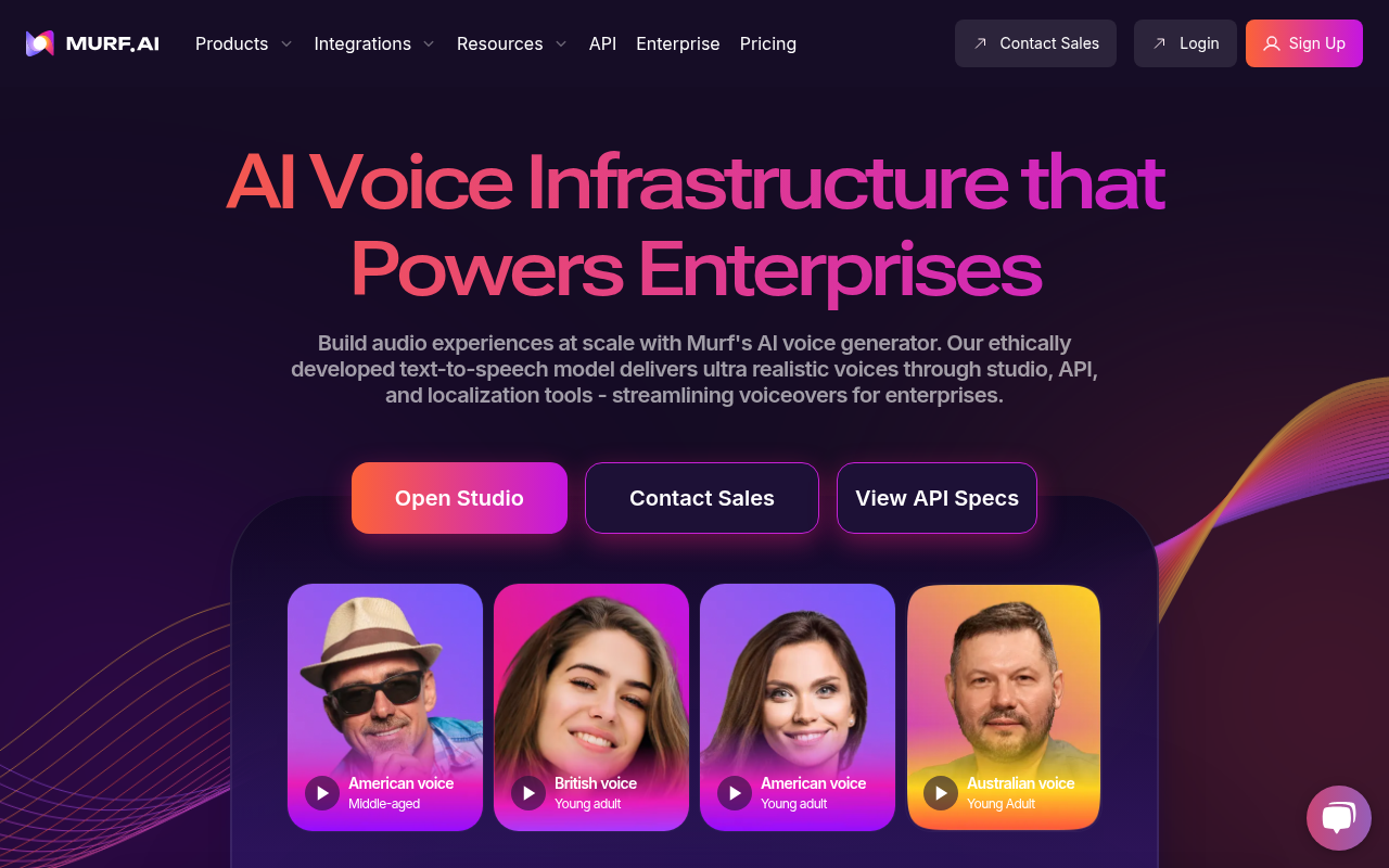Screenshot of Murf AI: Transform Text to Speech with Realistic AI Voices