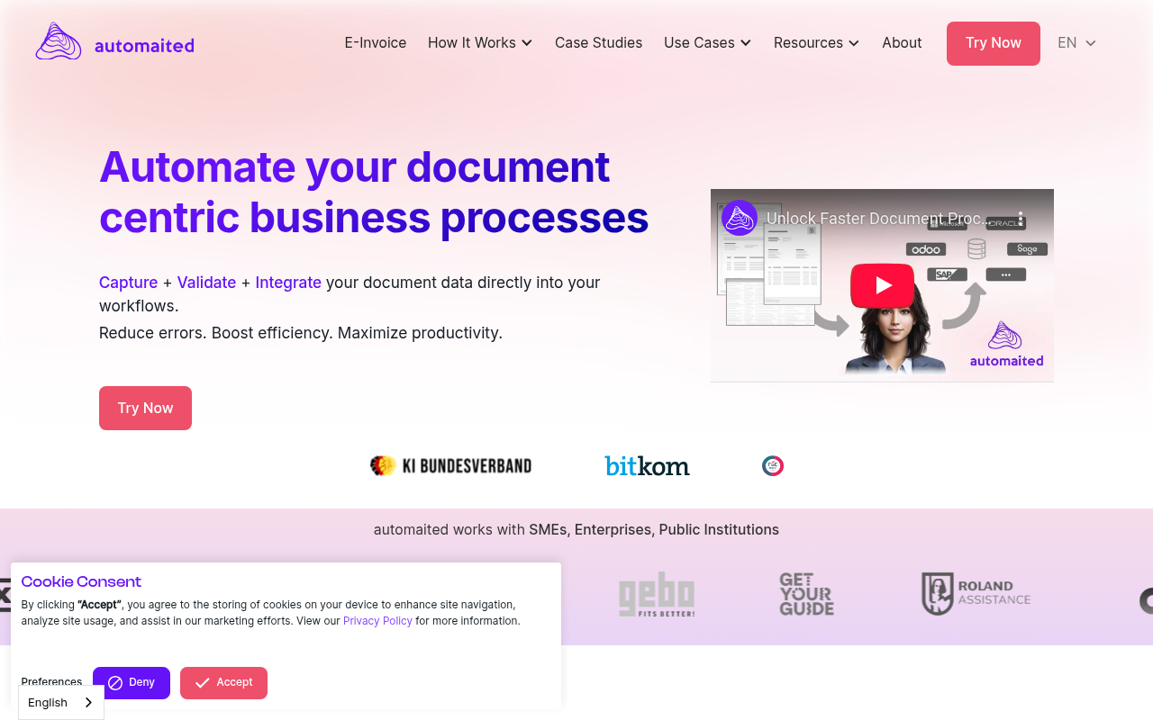 Screenshot of Automaited: AI-Powered Document Automation for Streamlined Workflows
