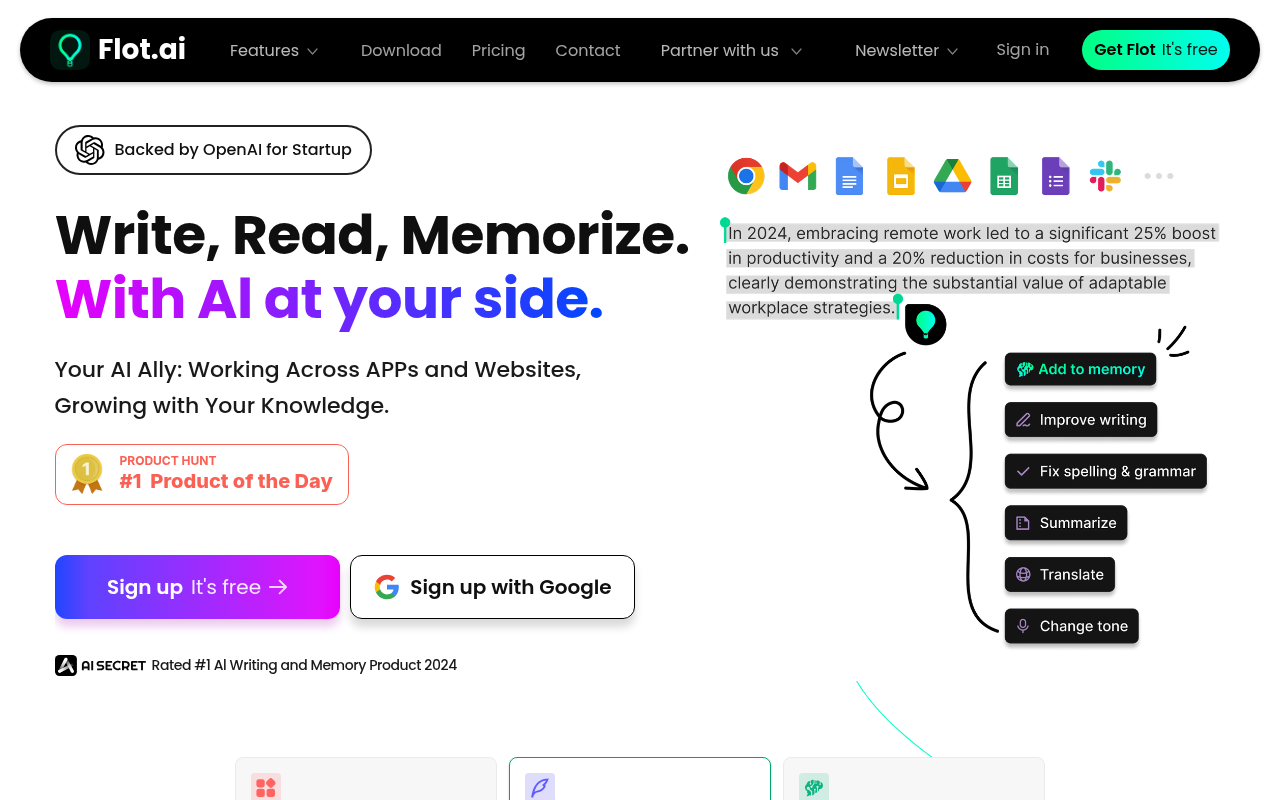 Screenshot of Flot AI: Your Smart AI Assistant for Enhanced Productivity