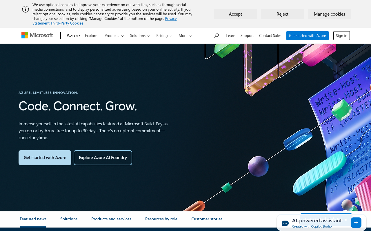 Screenshot of Microsoft Azure: Your Comprehensive Cloud Solution Review
