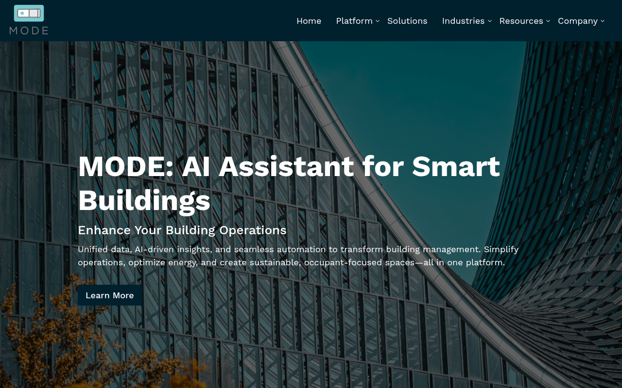 Screenshot of MODE AI: Smarter Building Management Through AI