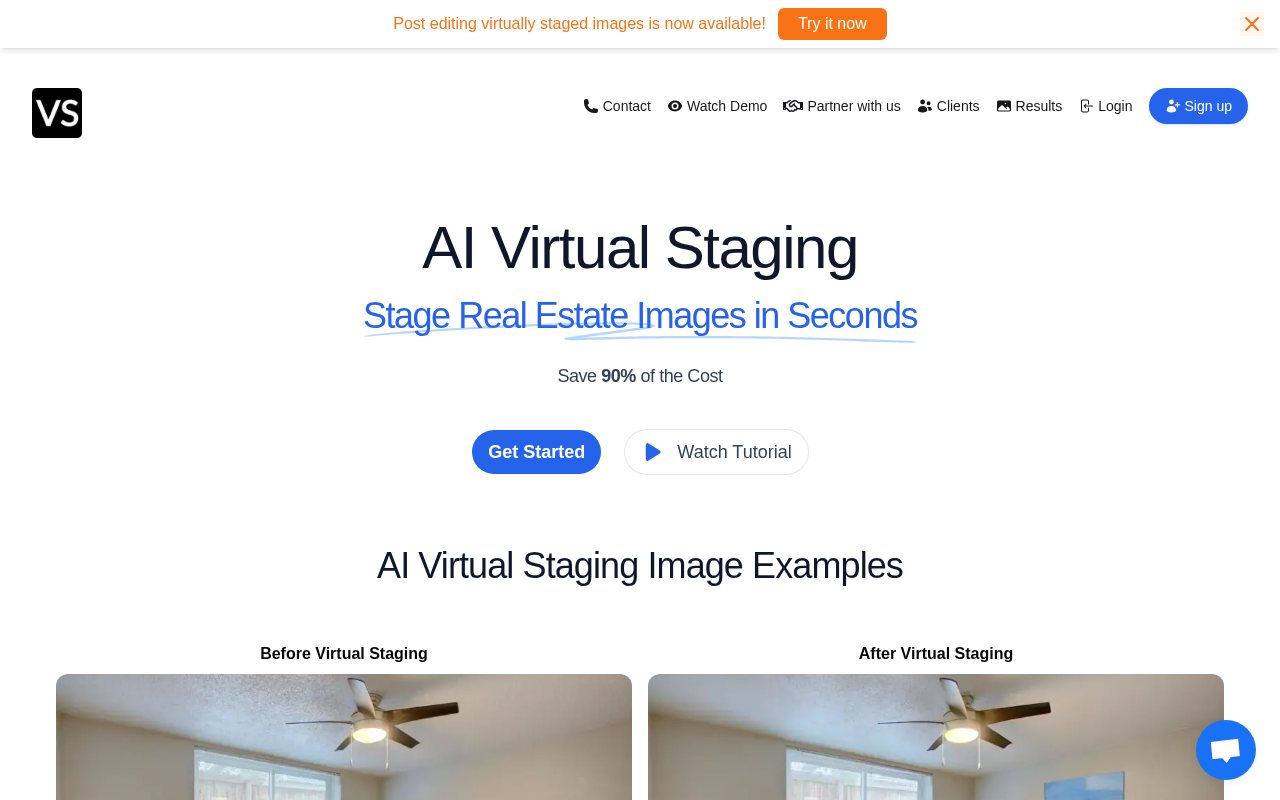Screenshot of Virtual Staging AI: Transform Real Estate Images Instantly