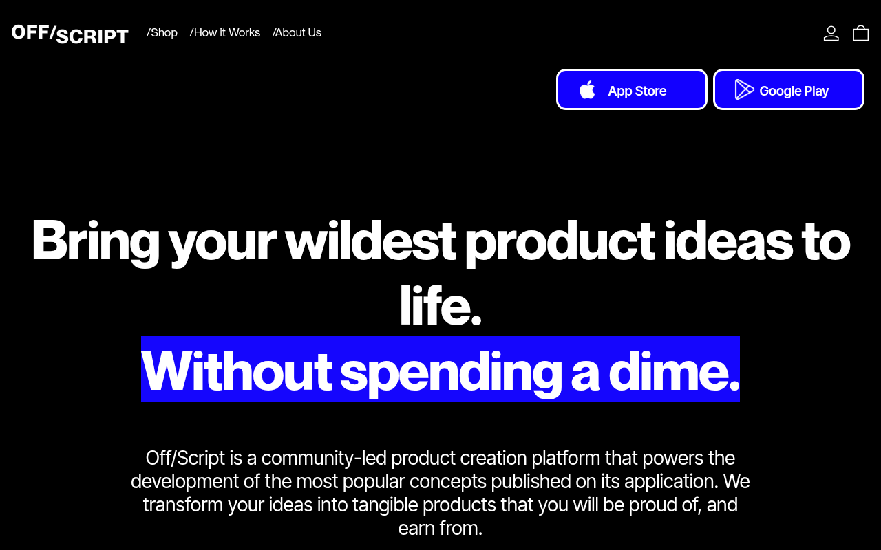 Screenshot of Off/Script: Turn Your Ideas into Reality (for Free!)