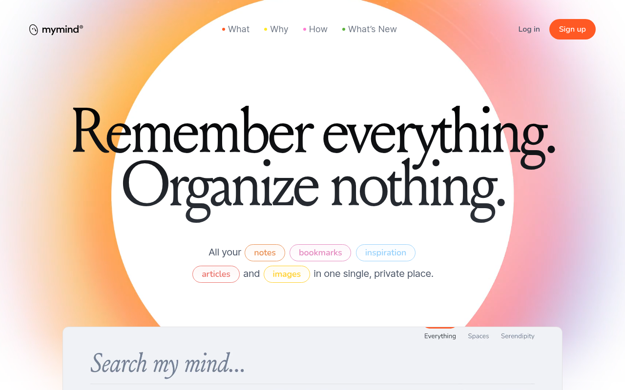 Screenshot of Mymind: Your AI-Powered Digital Brain