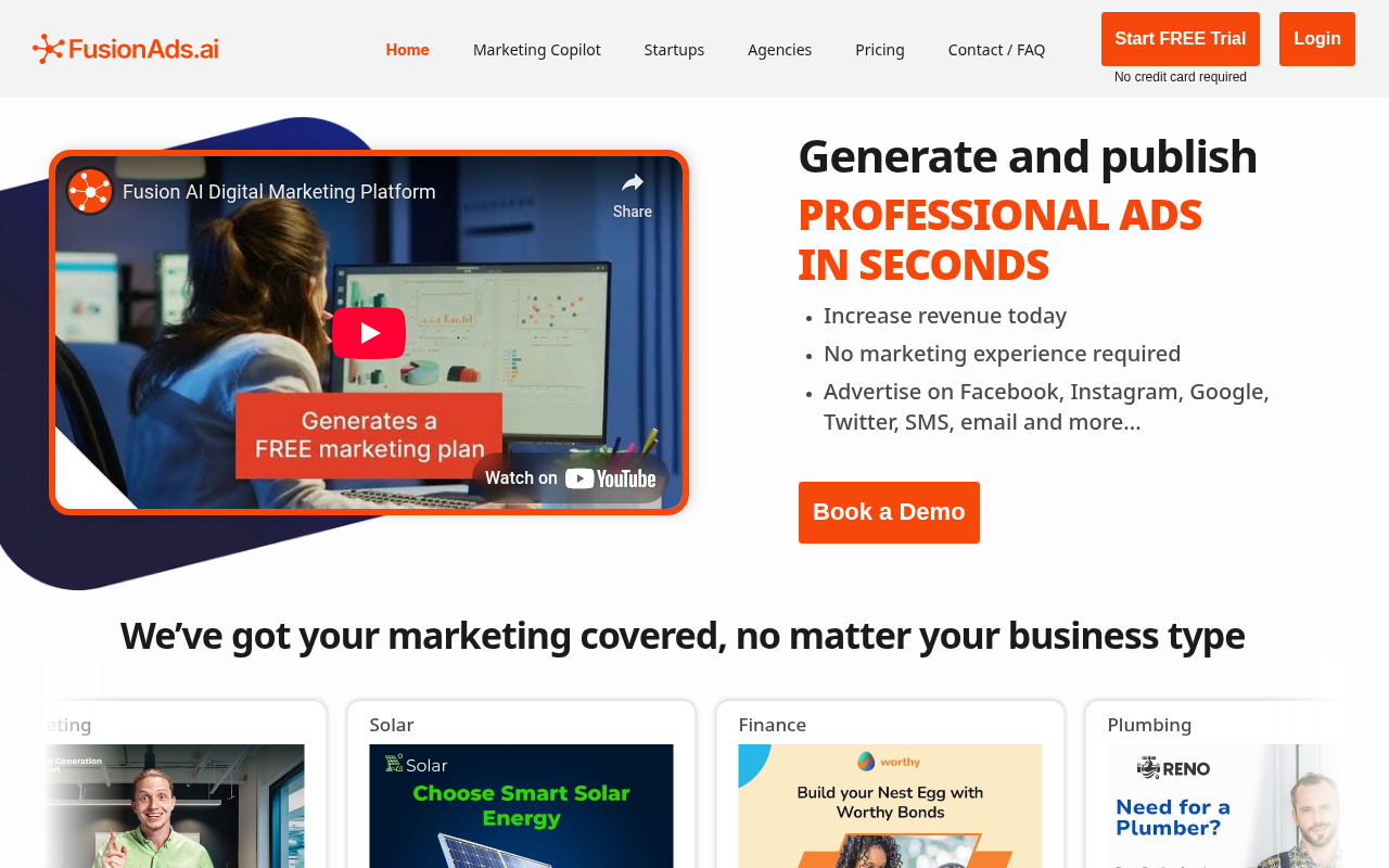 Screenshot of Unlock AI-Powered Advertising with FusionAds.ai: A Comprehensive Review