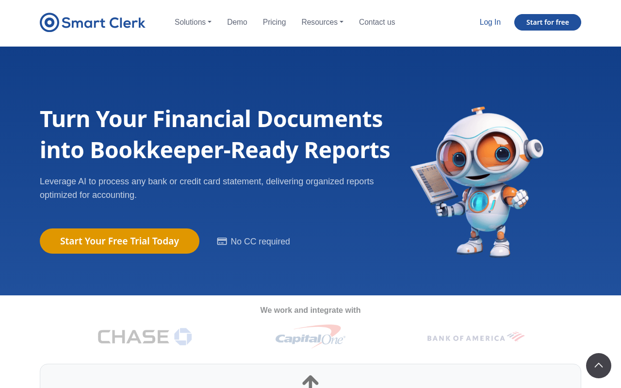 Screenshot of Smart Clerk: AI Bank Statement Conversion & Financial Insights