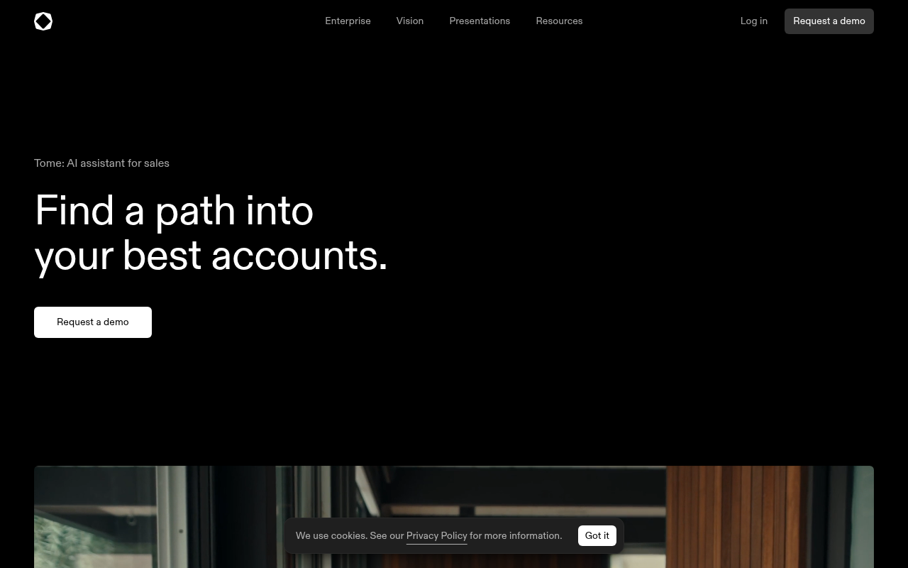Screenshot of Unlock Sales Success with Tome: Your AI-Powered Sales Assistant
