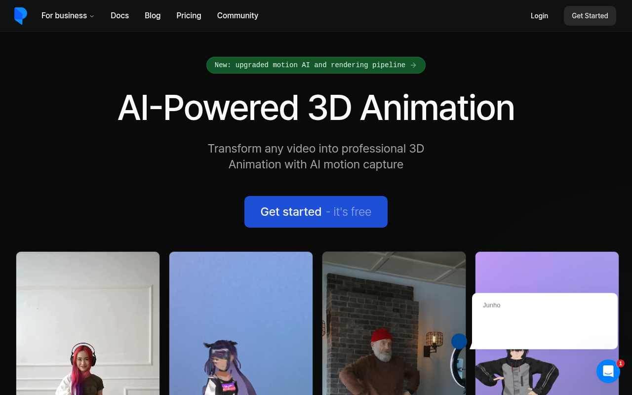 Screenshot of Plask: AI Motion Capture for Effortless Animation