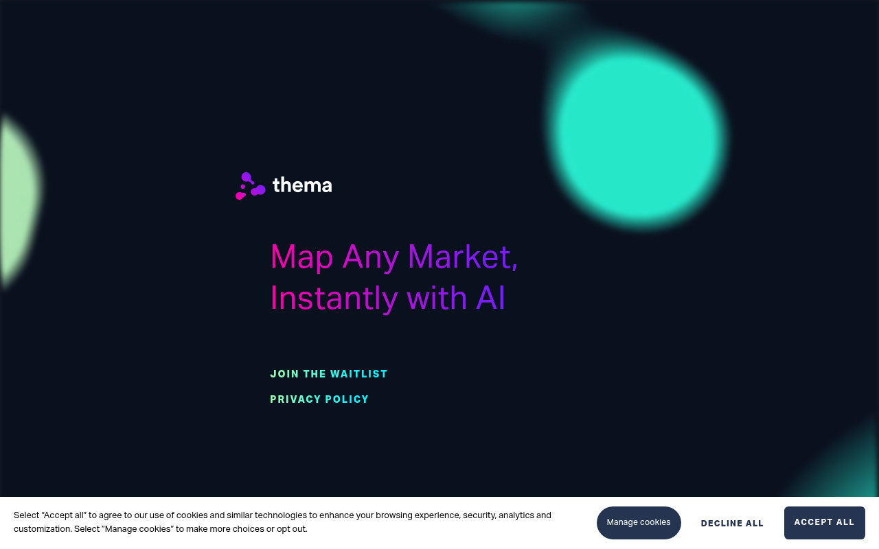 Screenshot of Thema AI: Revolutionizing Business Intelligence with AI