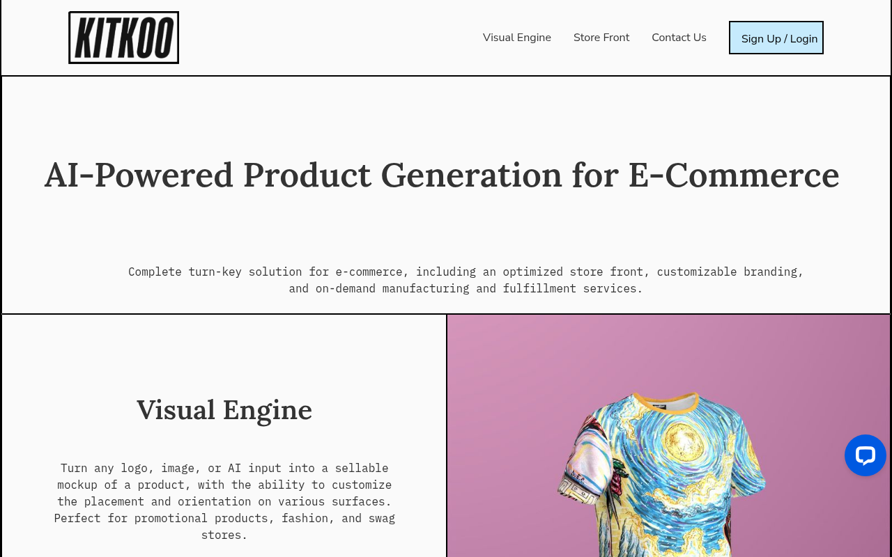 Screenshot of KitKoo: AI-Powered E-commerce Solution for On-Demand Product Creation