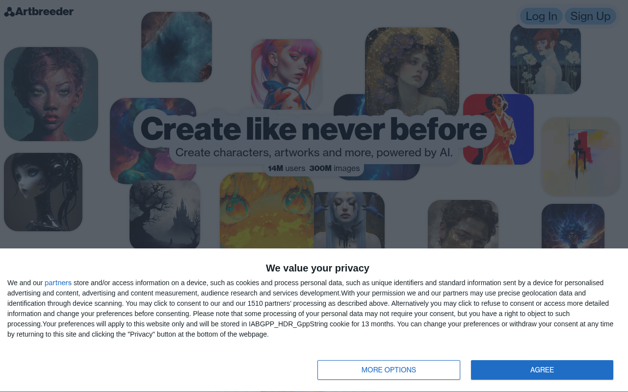Screenshot of Artbreeder: Unleash Your Creativity with AI-Powered Image Generation