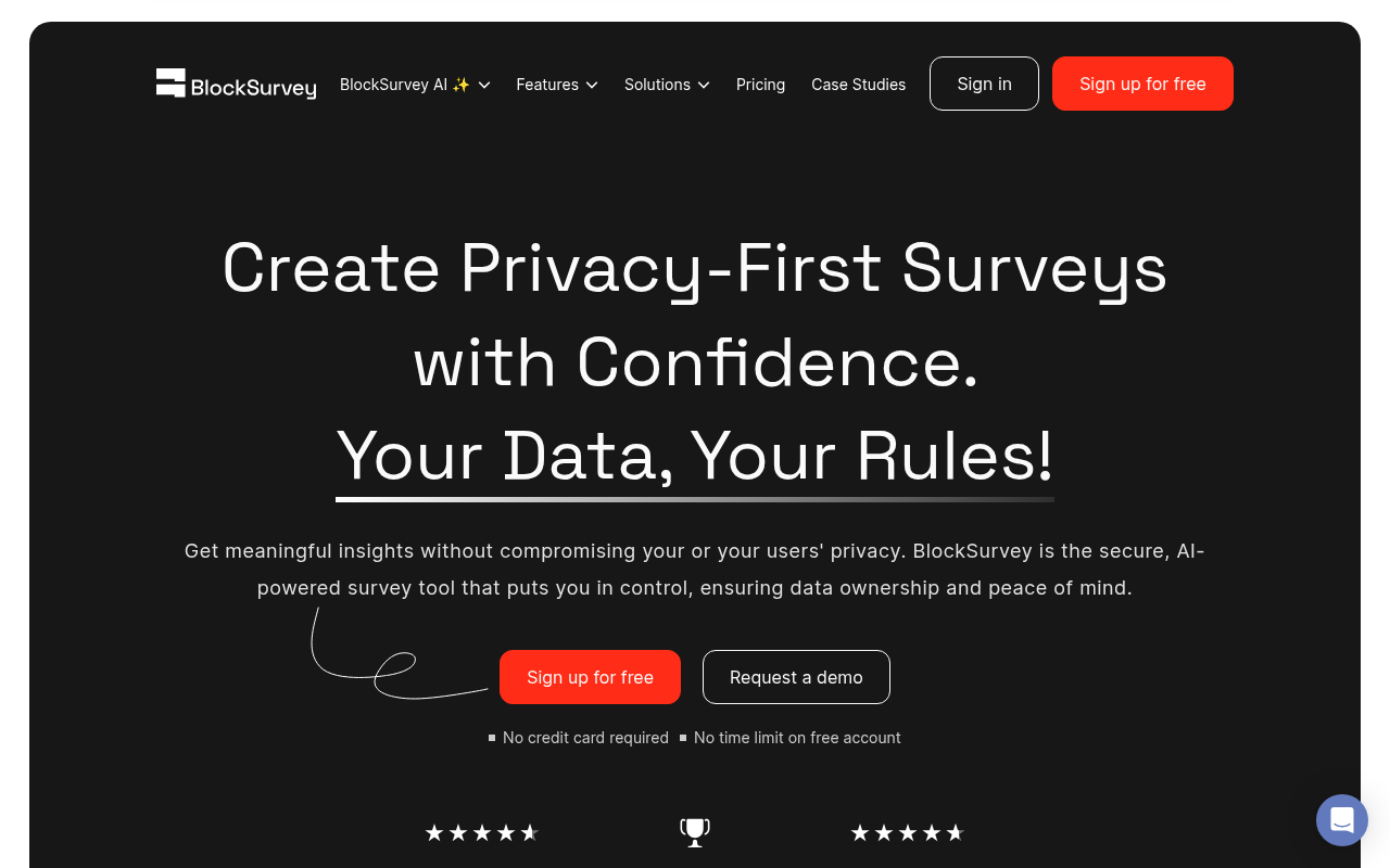 Screenshot of BlockSurvey: AI-Powered Surveys with Guaranteed Privacy