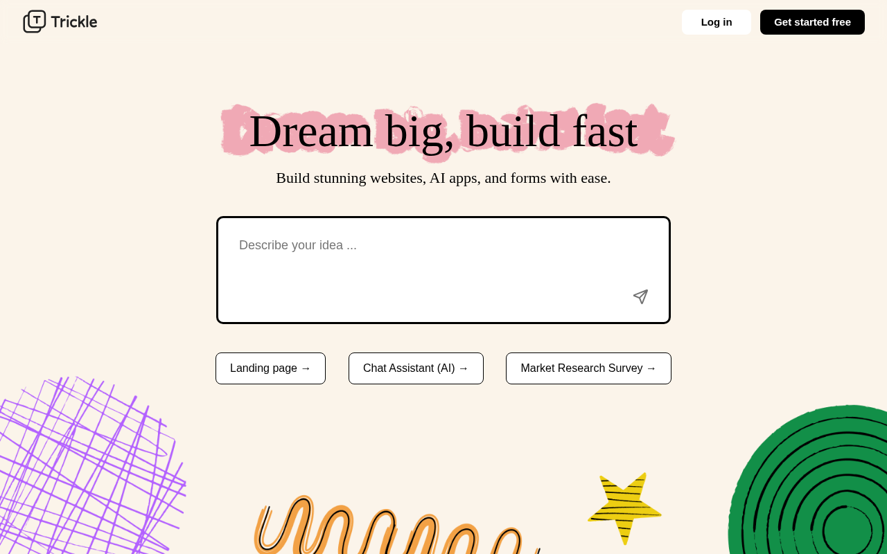 Screenshot of Trickle AI: The All-in-One No-Code Platform for AI Apps, Websites, and Forms