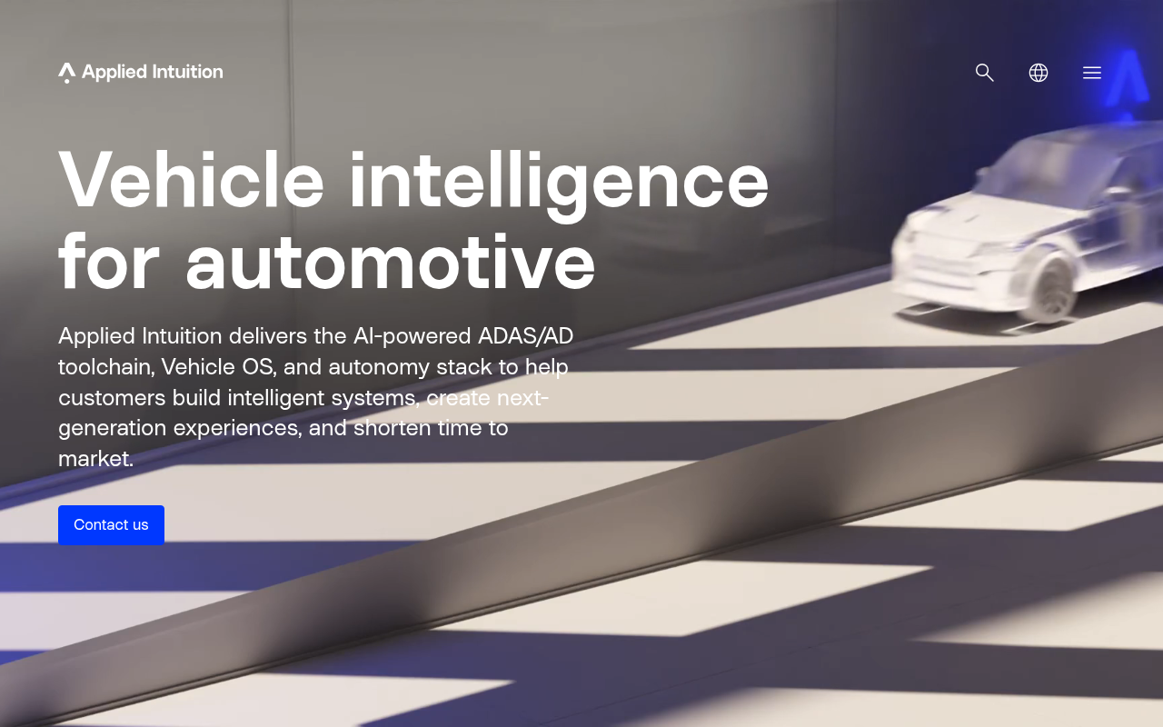 Screenshot of Applied Intuition: Accelerating Autonomous Vehicle Development