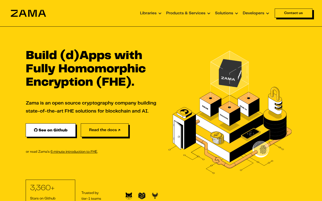 Screenshot of Zama: Secure AI & Blockchain with Open Source Cryptography