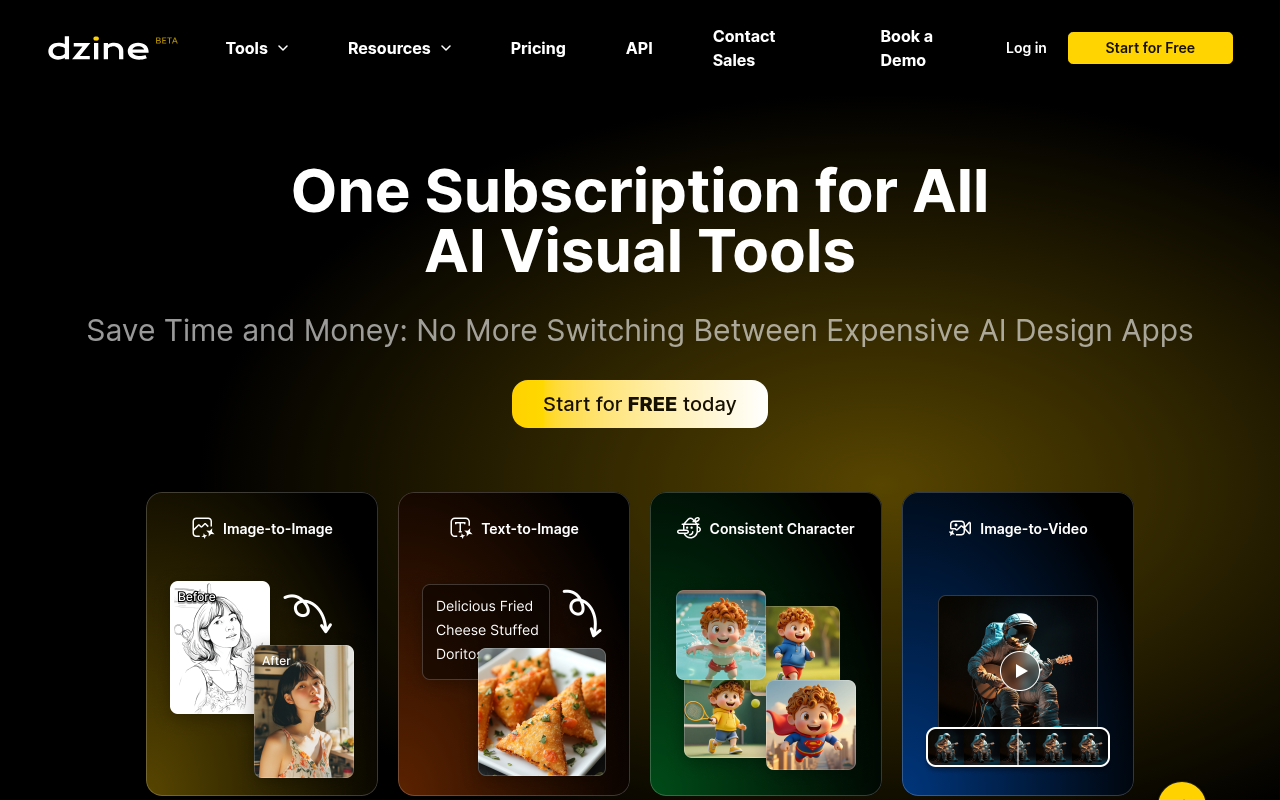 Screenshot of Dzine AI: Control Your Creative Vision with AI-Powered Design