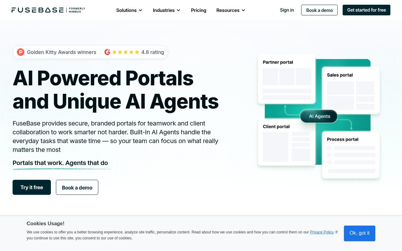 Screenshot of Nimbusweb: AI-Powered Portals for Enhanced Collaboration