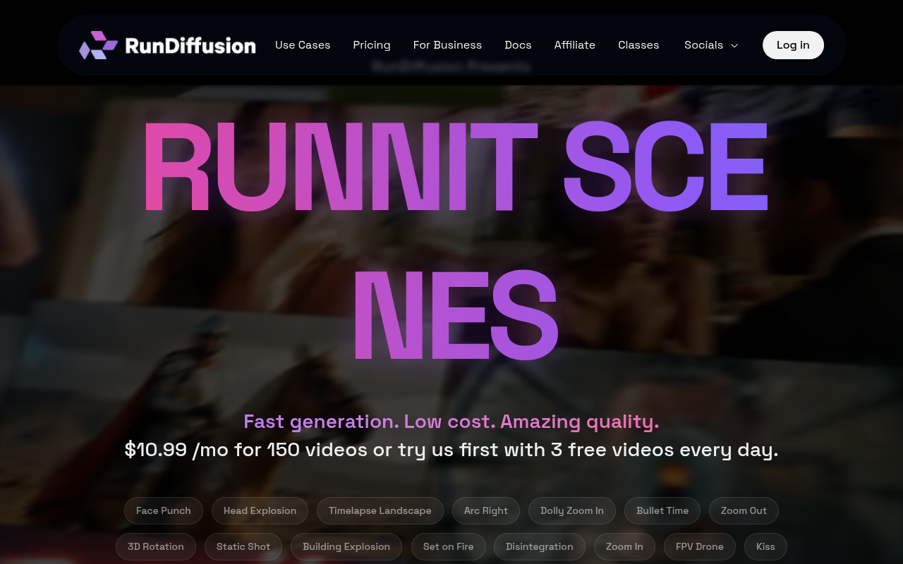 Screenshot of RunDiffusion: Unleash Cloud-Based AI Image & Video Generation