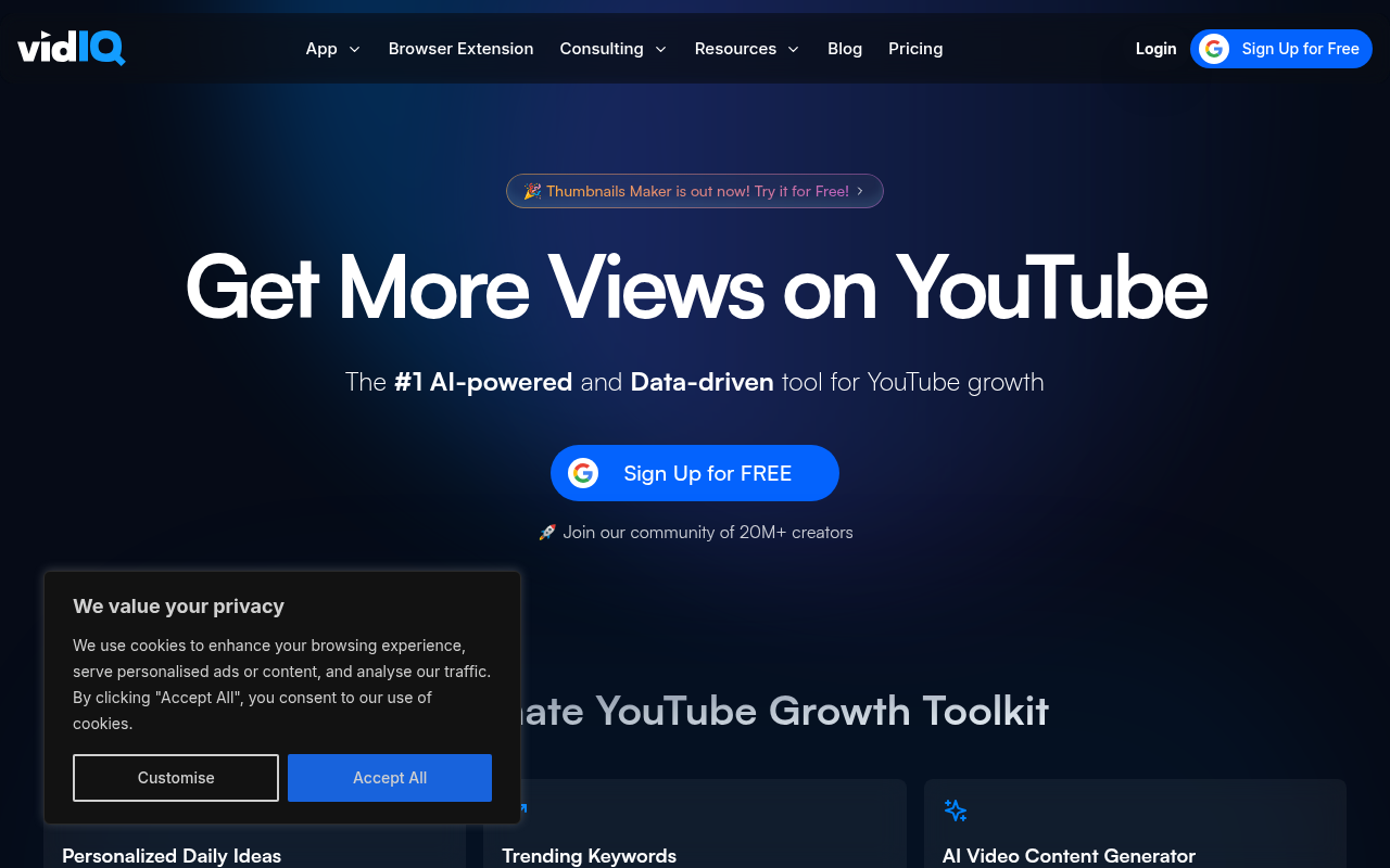 Screenshot of vidIQ Review: Supercharge Your YouTube Growth with AI