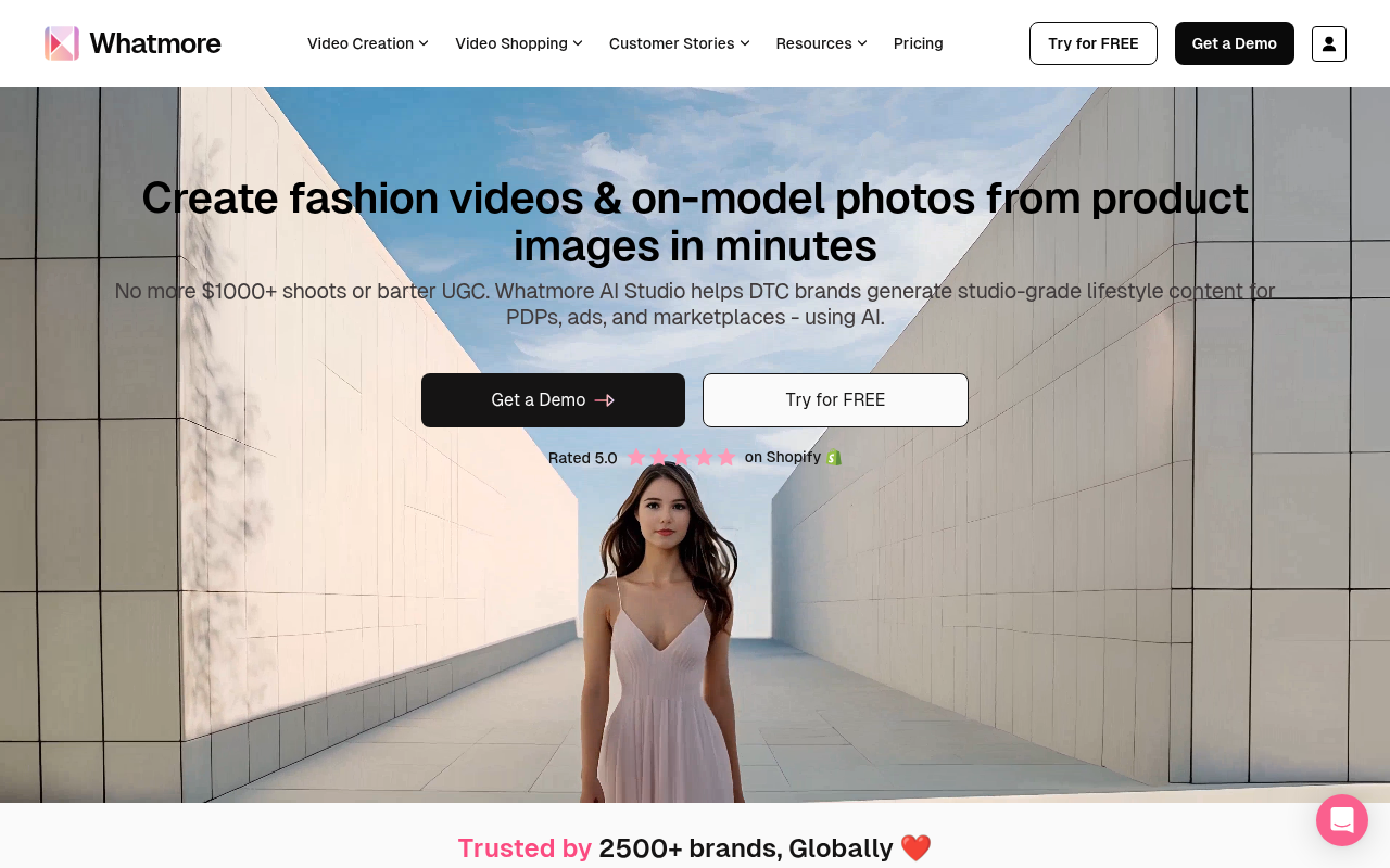 Screenshot of Whatmore AI: Boost Sales with Shoppable & AI-Powered Product Videos
