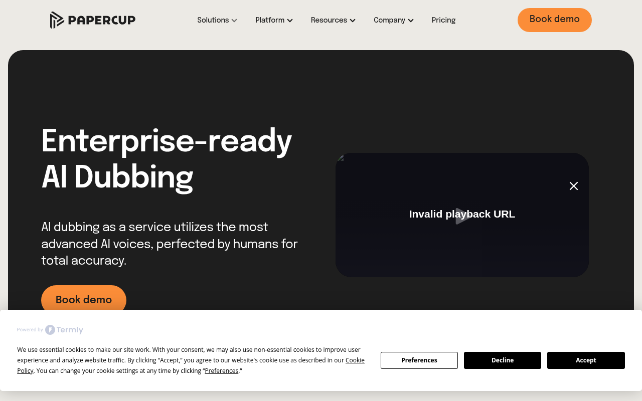 Screenshot of Papercup: Unlock Global Reach with AI Dubbing