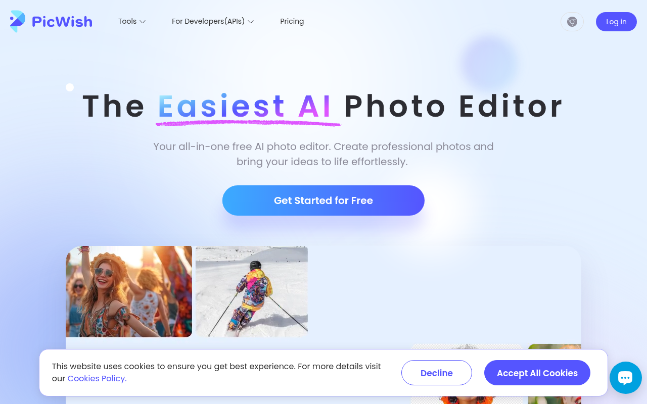 Screenshot of PicWish AI: Your Go-To Free Online Photo Editor