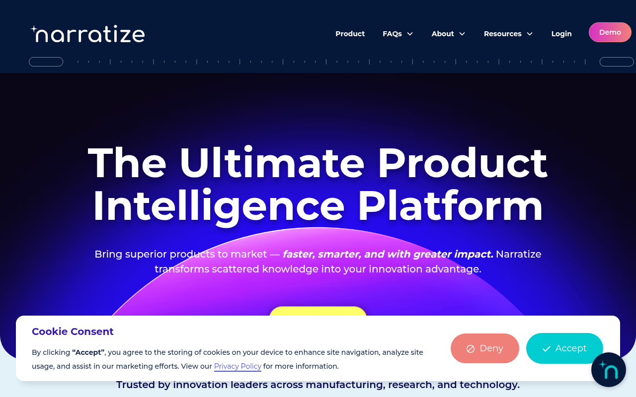 Screenshot of Narratize: Supercharge Product Innovation with AI