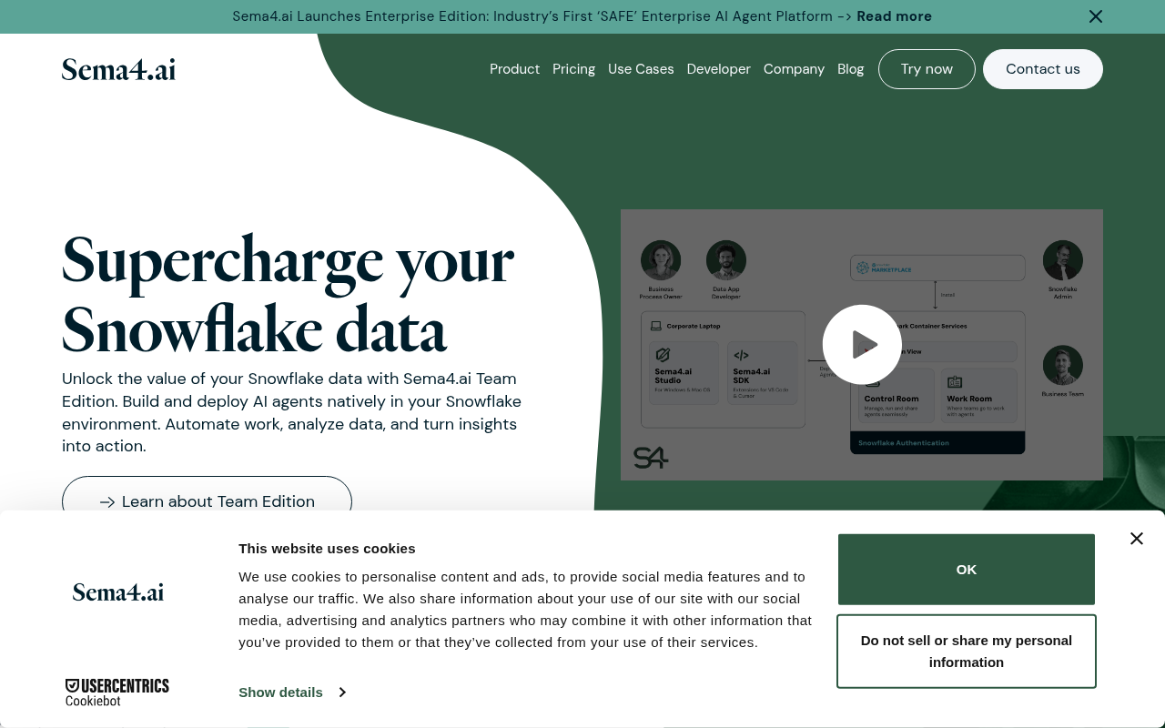 Screenshot of Sema4.ai: Revolutionizing Communication with AI