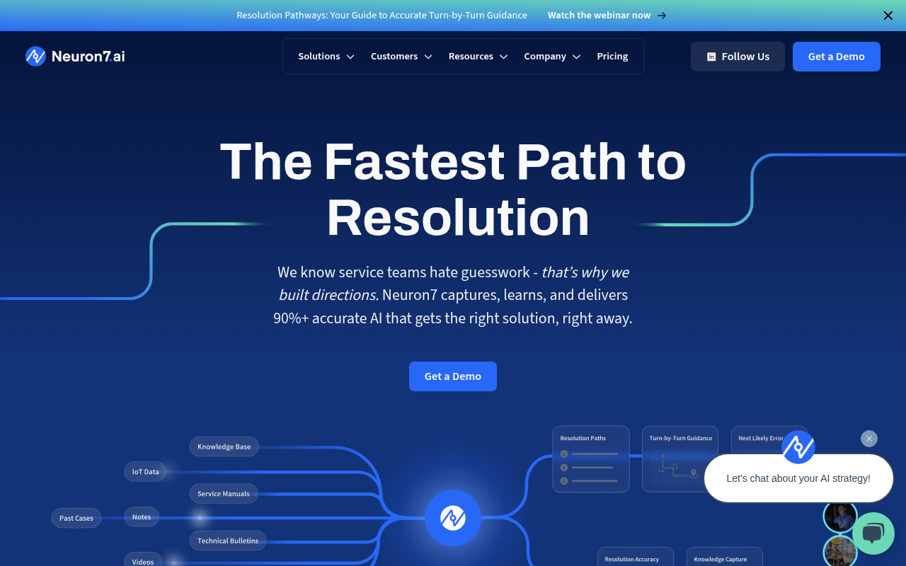 Screenshot of Neuron7.ai: Revolutionizing Customer Service with AI