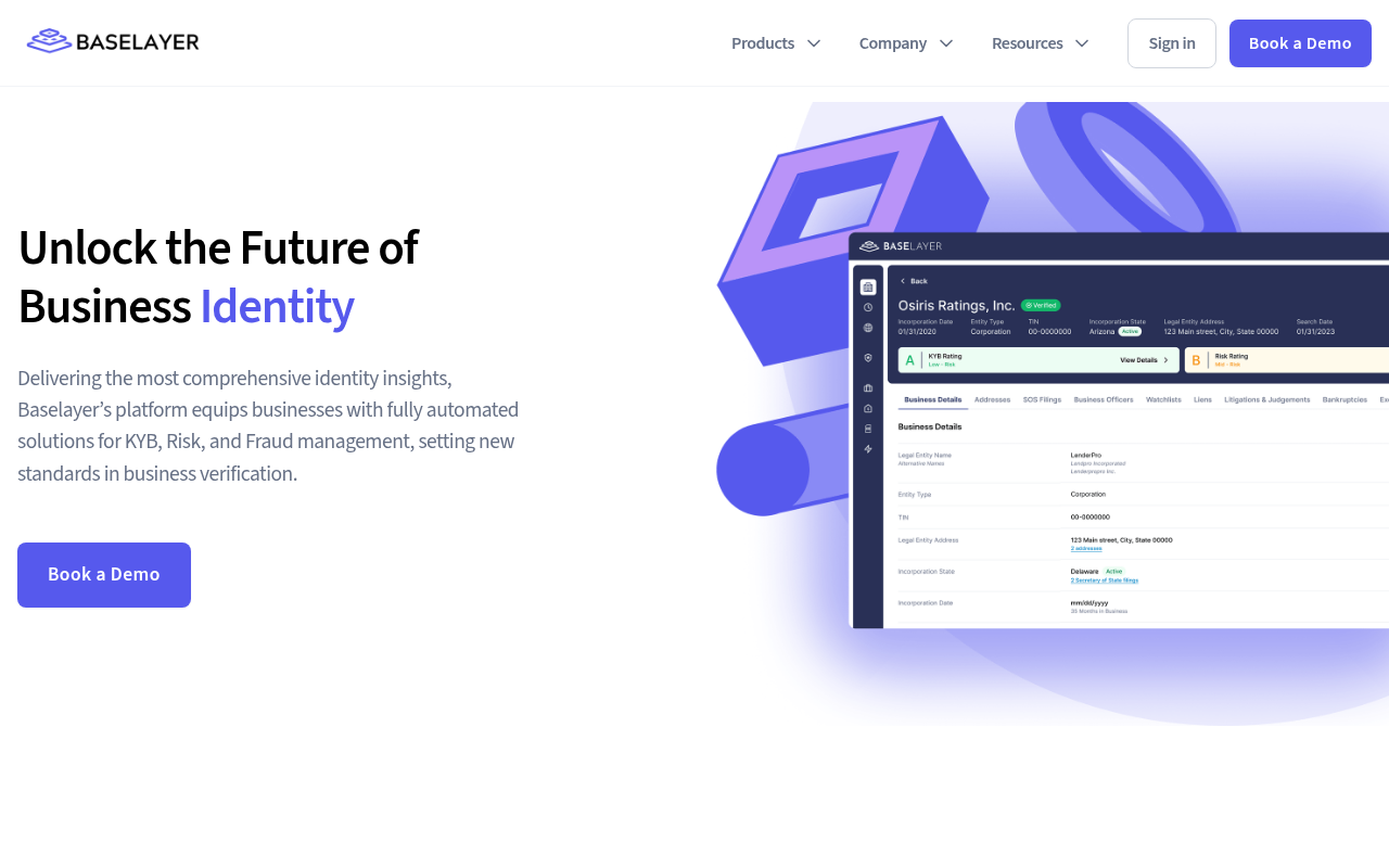 Screenshot of Baselayer Review: AI-Powered Fraud Detection & KYB for Fintech