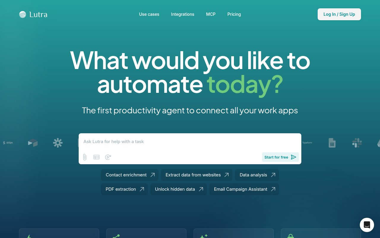 Screenshot of Lutra AI: Supercharge Your Workflow with AI Automation