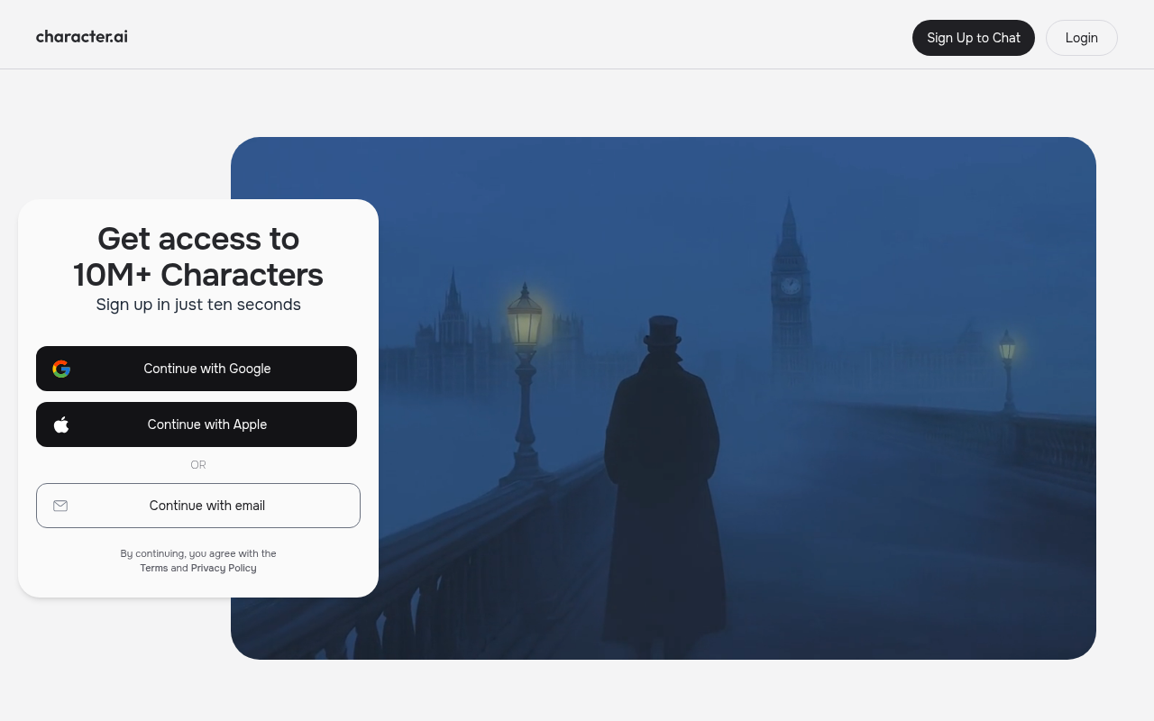 Screenshot of Character AI: Create, Chat, and Connect with AI Personalities