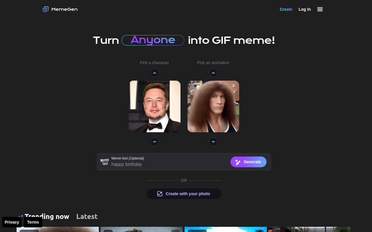 Screenshot of MemeGen AI Review: Effortless Meme Creation with AI