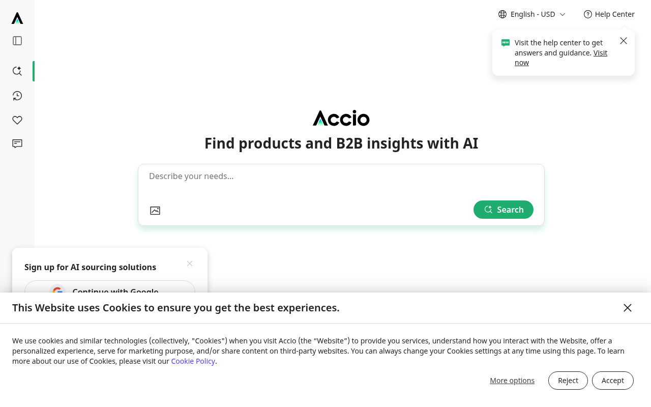 Screenshot of Accio: Your AI-Powered Sourcing Expert