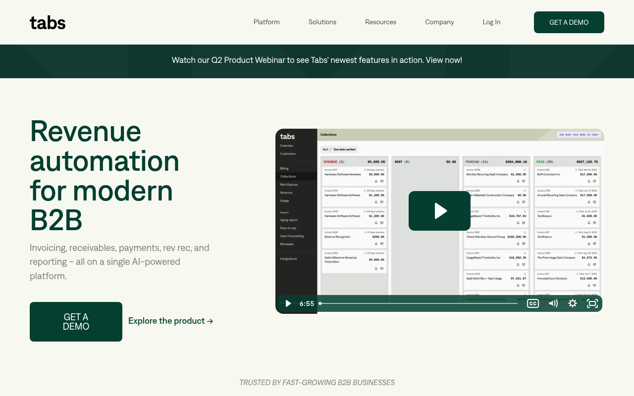 Screenshot of Tabs: AI-Powered Automation for B2B Revenue