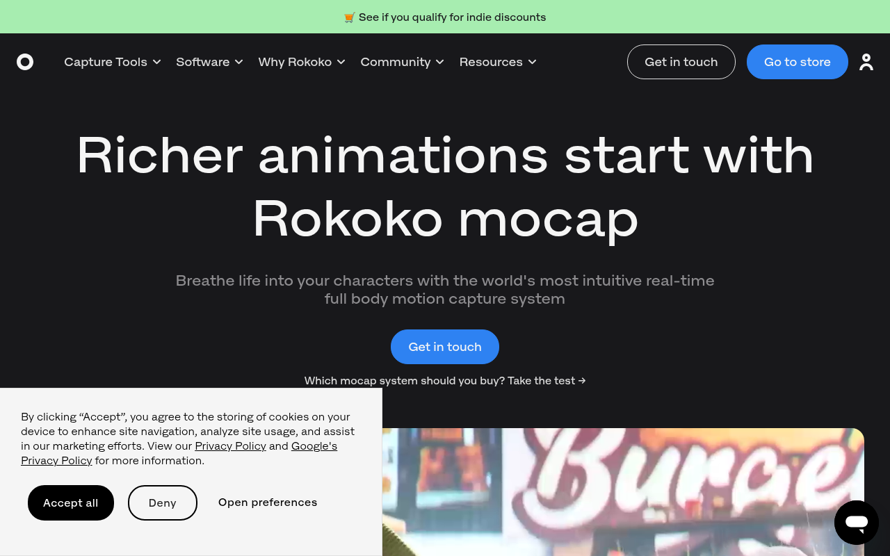 Screenshot of Rokoko: Revolutionizing 3D Animation with Accessible Motion Capture