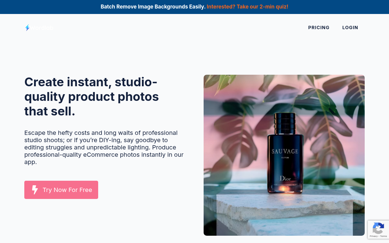 Screenshot of Transform Your eCommerce Photos with AI: A Review of Wordlab