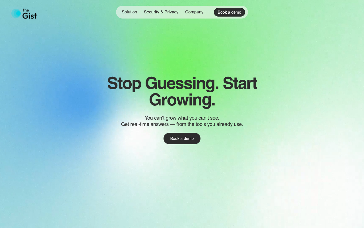 Screenshot of theGist: AI-Powered Sales Intelligence for Revenue Growth