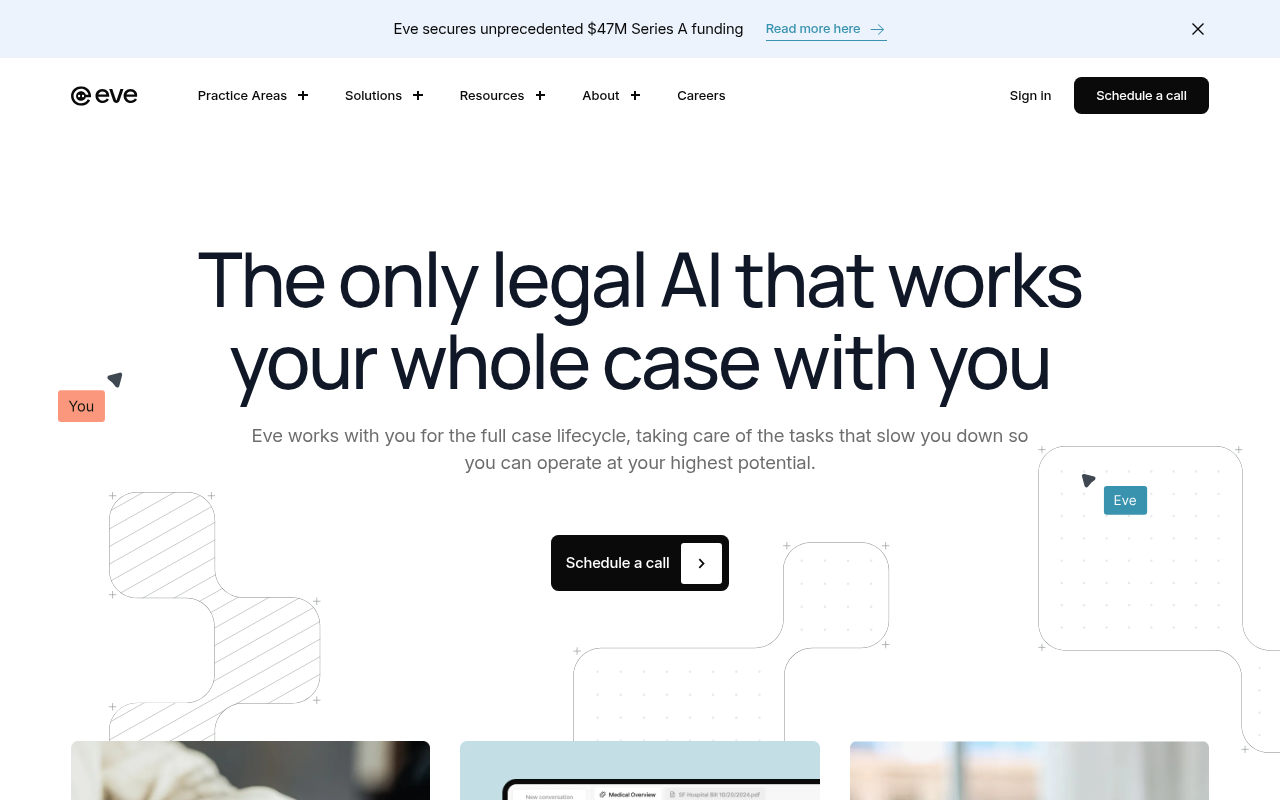 Screenshot of Eve Legal AI: Supercharging Plaintiff Law with AI