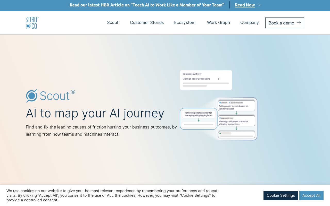 Screenshot of Soroco Scout: AI-Powered Business Friction Finder