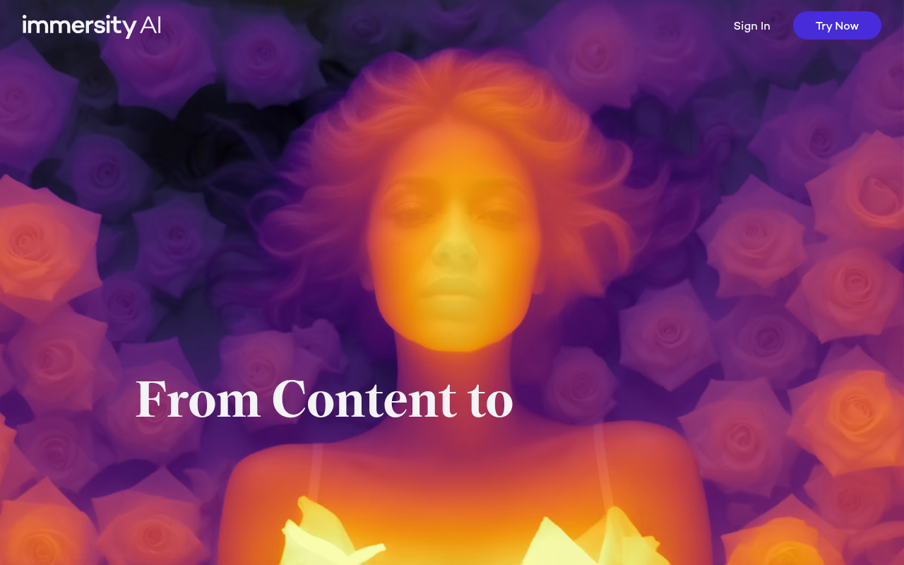 Screenshot of Immersity AI: Transforming Images and Videos into Immersive 3D Worlds