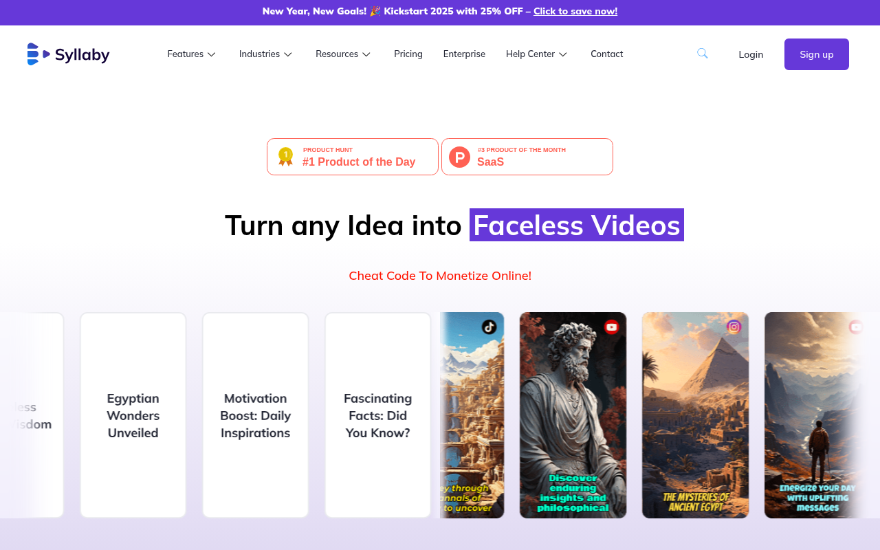 Screenshot of Syllaby: AI-Powered Content Repurposing for Marketing Success