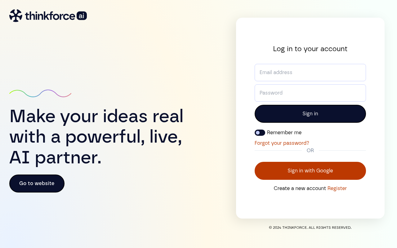 Screenshot of ThinkForce AI Chatbot: Boost Your Productivity